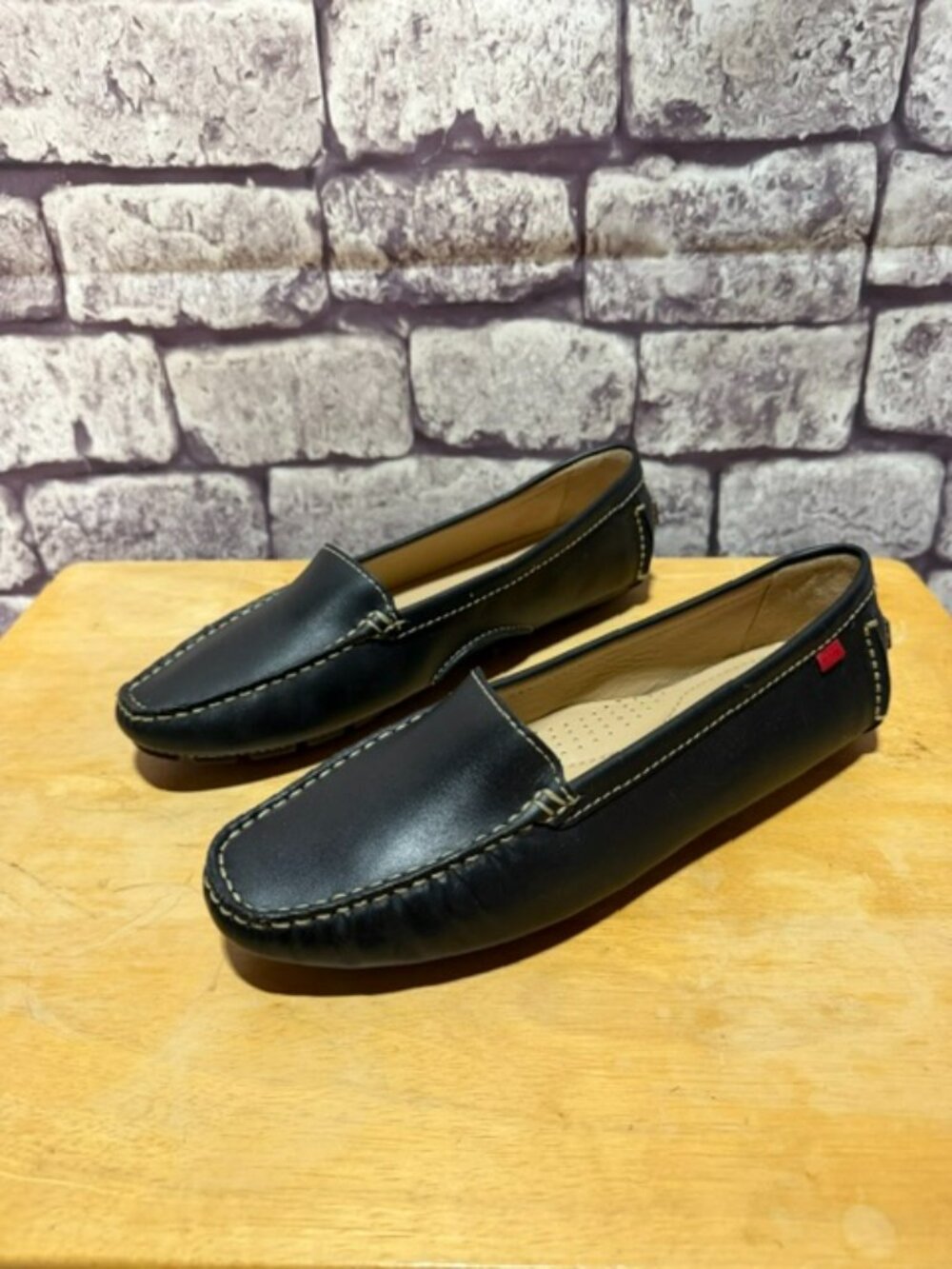 Marc Joseph Black Leather Loafers Size 9.5